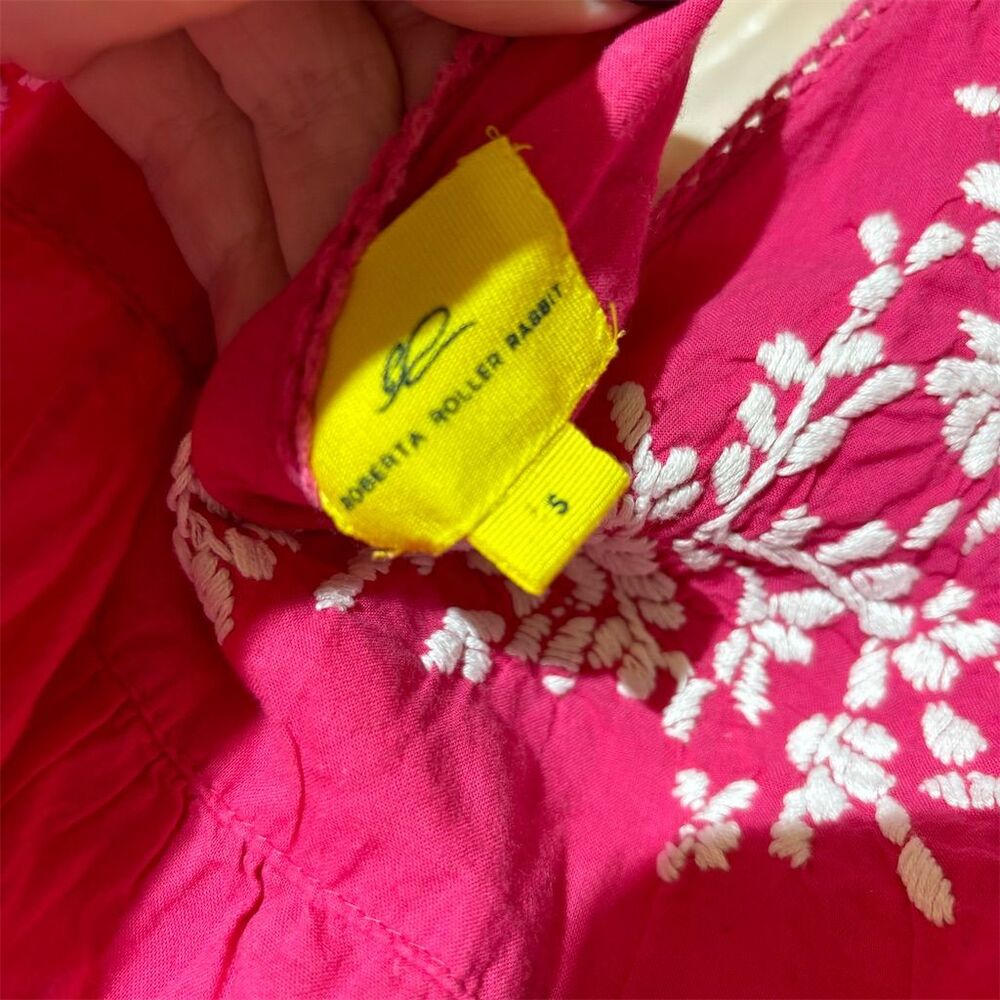 Roberta Roller Rabbit Women's Pink Embroidered Bo… - image 4